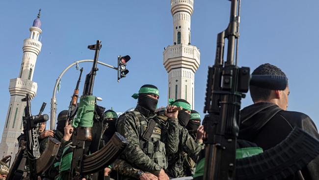 Members of the Ezzedine al-Qassam Brigades, the armed wing of the Palestinian Hamas movement. Picture: AFP