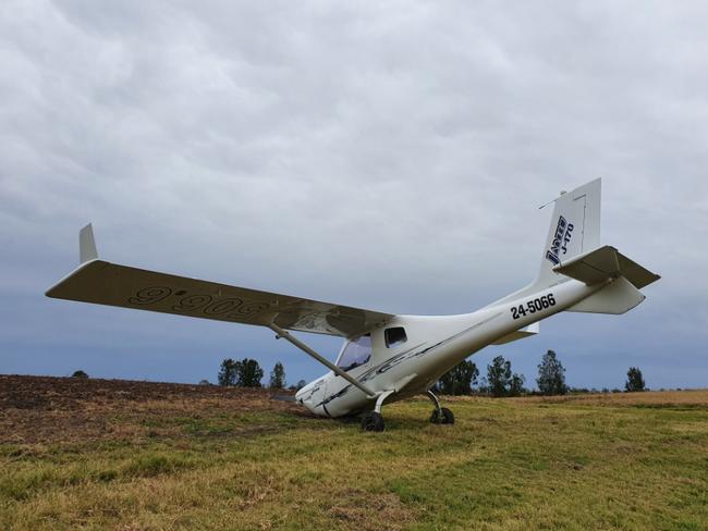 The Jabiru ultralight that was forced to make an emergency landing at Tatham.