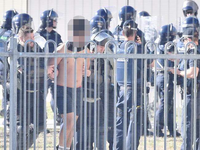 Several inmates were arrested following after the latest riots at the Malmsbury Youth Justice Centre. Picture: Jake Nowakowski