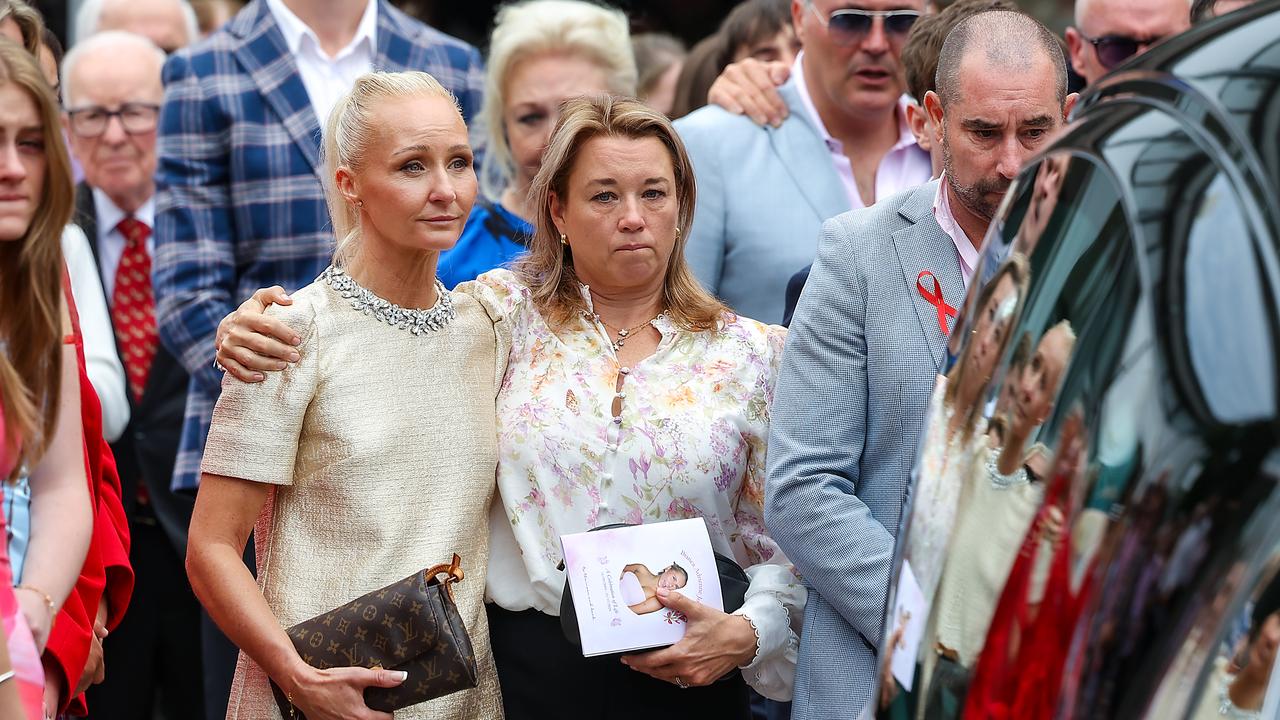 Michelle Jones, the mother of Bianca Jones, pictured at her daughter’s funeral at Mentone Girls Grammar. Picture: NewsWire/Ian Currie