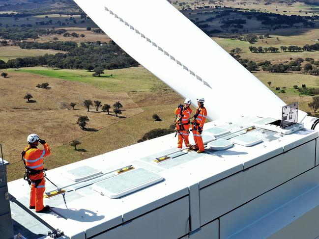 Caroline Kennedy on a wind turbine. Picture Jeremy Piper default