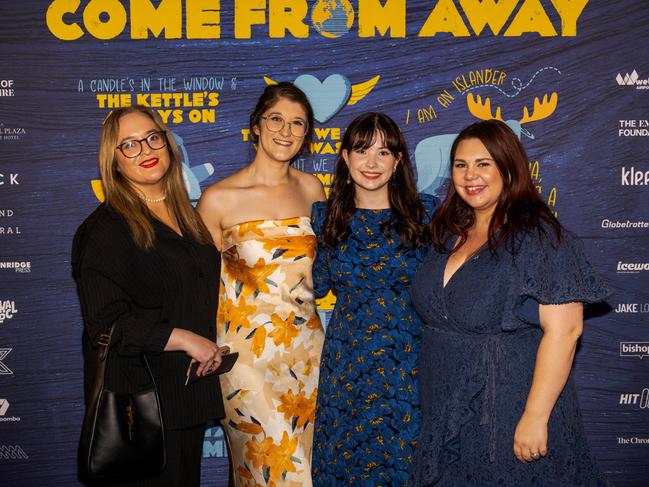 At the opening night function for The Empire's Come From Away are (from left) Stefanie Roberts, Maddison Gangi, Beth Watson and Sarah Fleming at The Rock, Friday, March 14, 2025. Picture: Hey Media