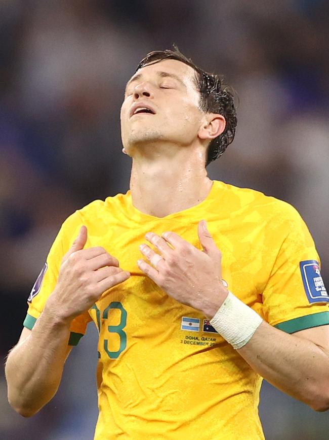 Craig Goodwin wasn’t happy. Photo by Robert Cianflone/Getty Images for Football Australia