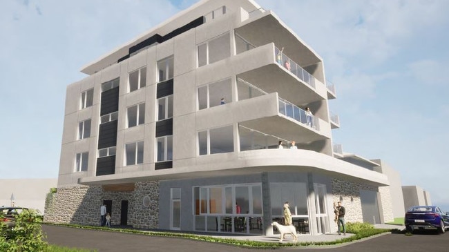 An artist impression of the shop-top apartment project to take shape on Wharf Street at Tuncurry.