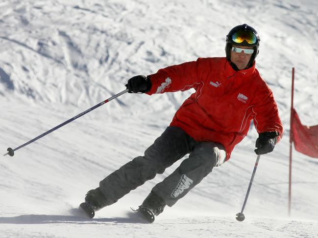 Michael Schumacher skiing in the northern Italian resort of Madonna di Campiglio in 2005. Picture: AFP