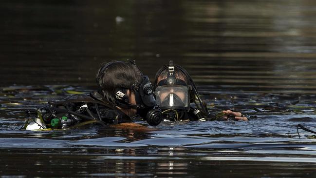 Police divers search for Pranav Vivekanandan on November 6. Picture: NCA NewsWire / Gary Ramage