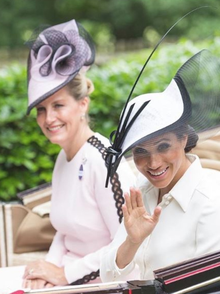 Sophie and Meghan at Royal Ascot in 2018.