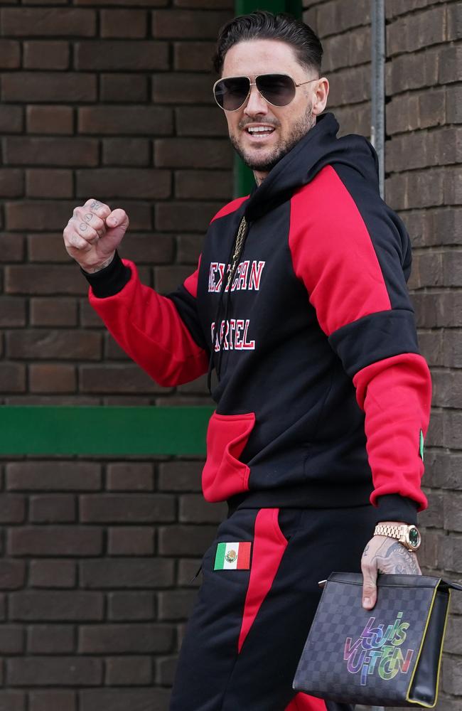 Stephen Bear punched the air as he left court. Picture: Lucy North/PA/AAP