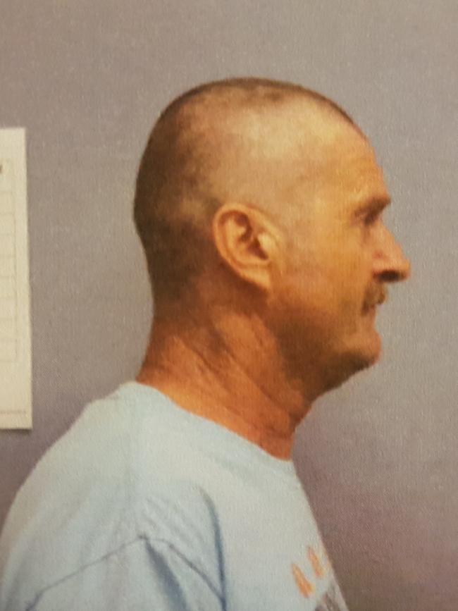 Bristow’s police mugshot, after he shaved his head. Picture: SA Police