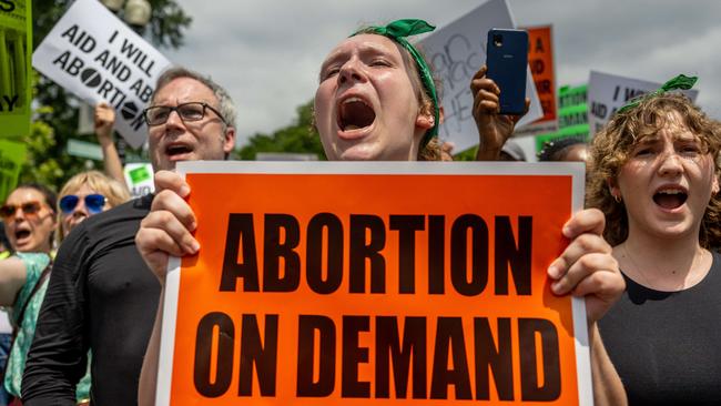 Abortion rights demonstrators protest in front of the U.S. Supreme Court. Picture: AFP