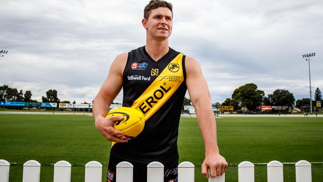 Brad McCarthy at Glenelg Oval. Picture: Matt Turner.