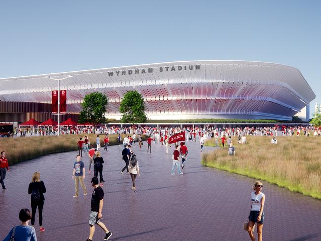 Artist's impression of the proposed 15,000 seat stadium in Tarneit.