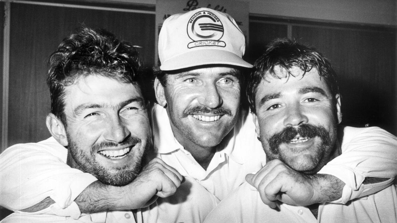 Allan Border (centre) with Geoff Marsh (left) and David Boon.