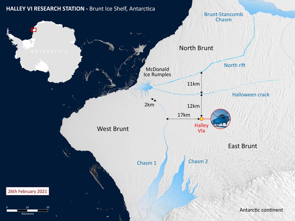 Iceberg as big as Brisbane breaks off Brunt Ice Shelf Antarctica | news ...