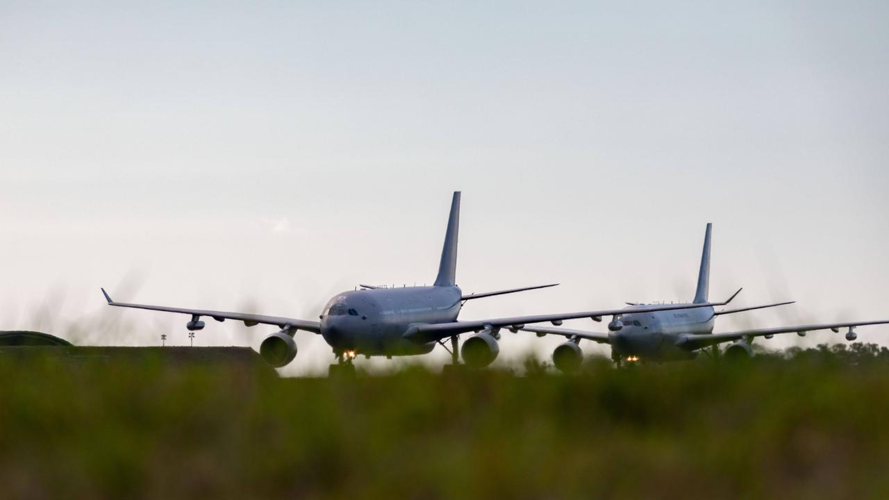 Two No. 33 Squadron KC-30A Multi-Role Tanker Transports taxi at RAAF Base Darwin, NT, which will be upgraded. Picture Supplied