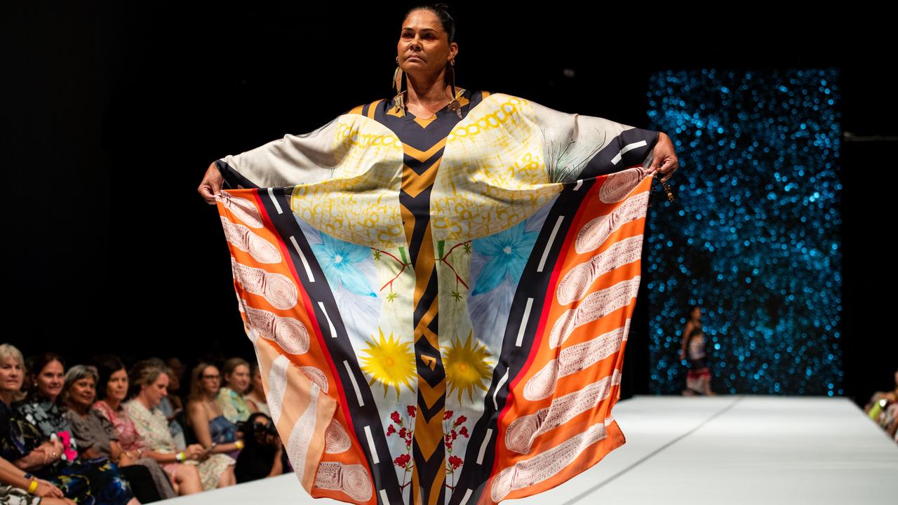 2024 Country to Couture at the Darwin Convention Centre showcases hand-designed First Nations fashion. Picture: Pema Tamang Pakhrin