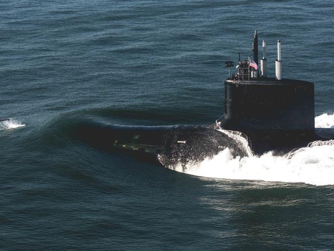 Images released as part of the AUKUS press release. 190830-N-N0101-155ATLANTIC OCEAN (Aug. 30, 2019) The Virginia-class attack submarine USS Delaware (SSN 791) transits the Atlantic Ocean after departing Huntington Ingalls Industries Newport News Shipbuilding division during sea trials in August 2019. (U.S. Navy photo courtesy of HII by Ashley Cowan/Released)