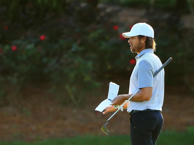 Aaron Baddeley picked up birdies at the par-5 second before two more at the fourth and fifth holes to sit two under. Picture: Sam Greenwood/Getty Images