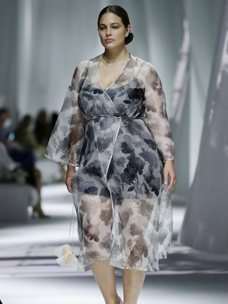 Ashley Graham walks the runway at the Fendi fashion show in Milan. Picture: Vittorio Zunino Celotto/Getty