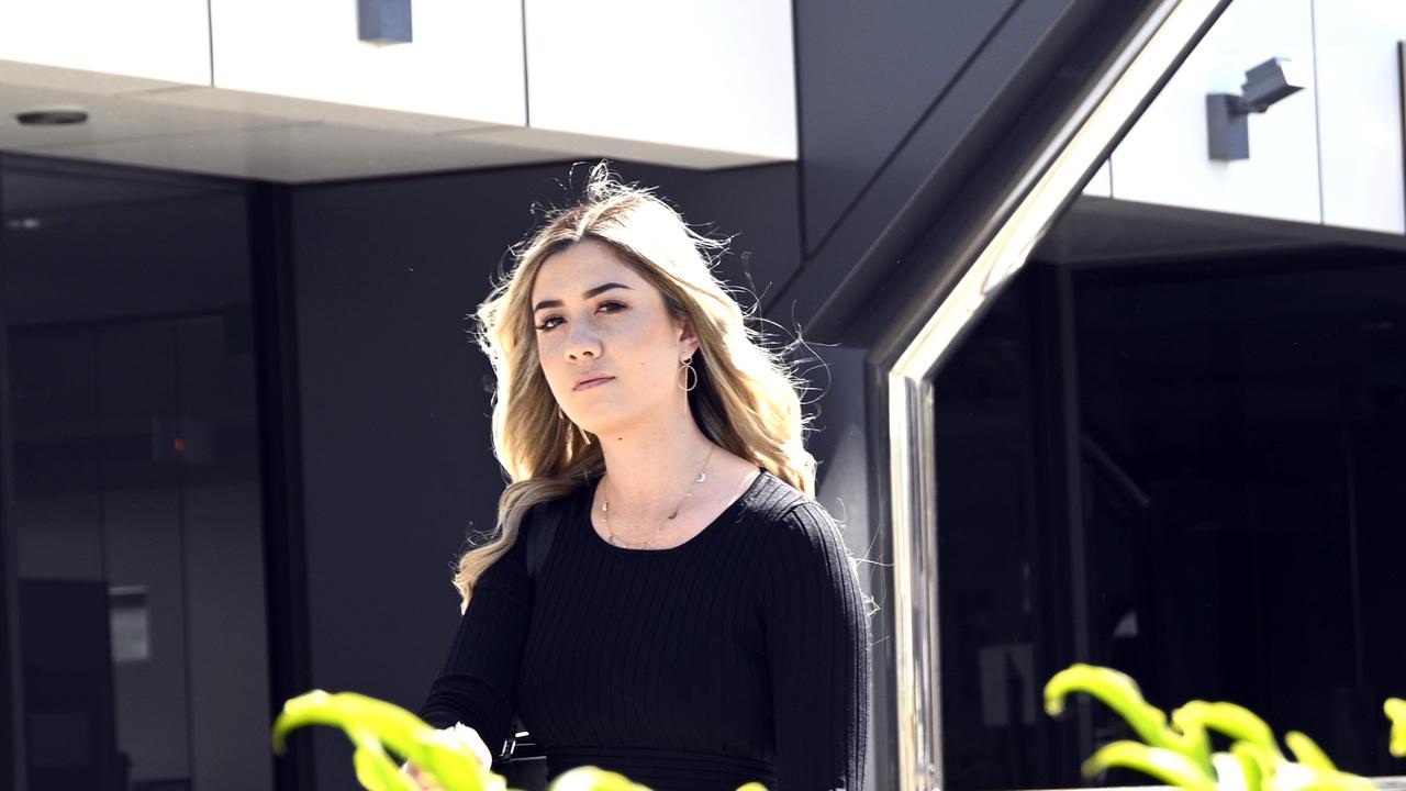 Vegan activist Hayley Adams outside Toowoomba Courthouse. Picture Bev Lacey