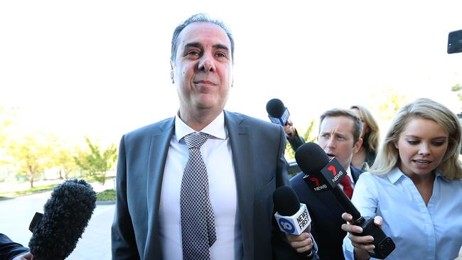 Turkish Ambassador to Australia Korhan Karakoc arrives at Parliament House for a meeting with Scott Morrison in Canberra. Picture: Kym Smith