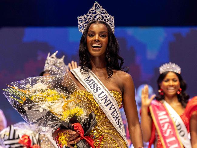 Chidimma Adetshina, the winner of the Miss Universe Nigeria 2024, reacts during the Miss Universe Nigeria 2024 held at the Eko Hotel Convention Centre on August 31. Picture: Benson Ibeabuchi/AFP