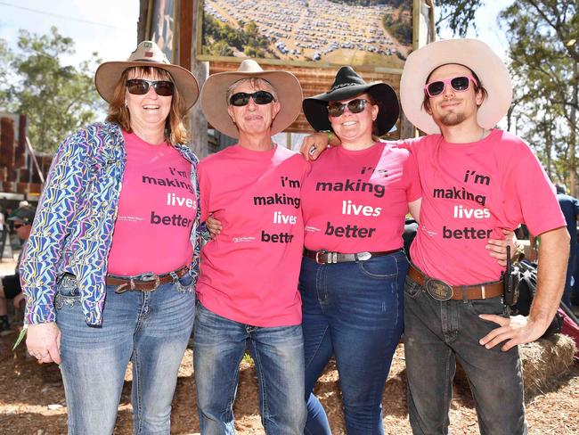 Sue, Andrew, Nadine Dodd with Max Collins at Gympie Music Muster. Picture: Patrick Woods.