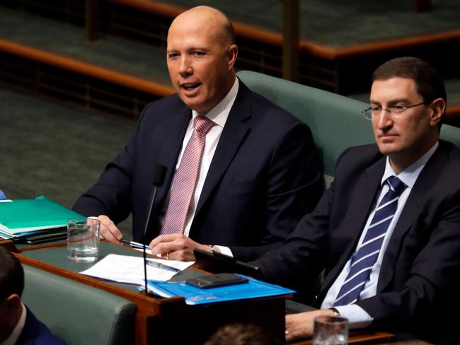 Former home affairs minister Peter Dutton’s peaceful demeanour was shared by his backers. Picture: AFP