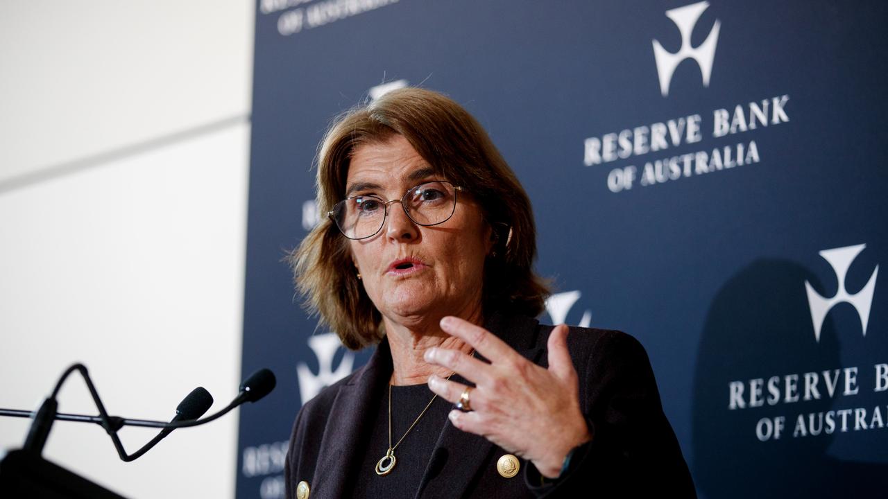 RBA governor Michele Bullock during a press conference following Tuesdays decision to keep interest rates on hold. Picture: Nikki Short/NewsWire