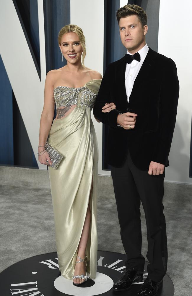 Scarlett Johansson and Colin Jost. Picture: AP