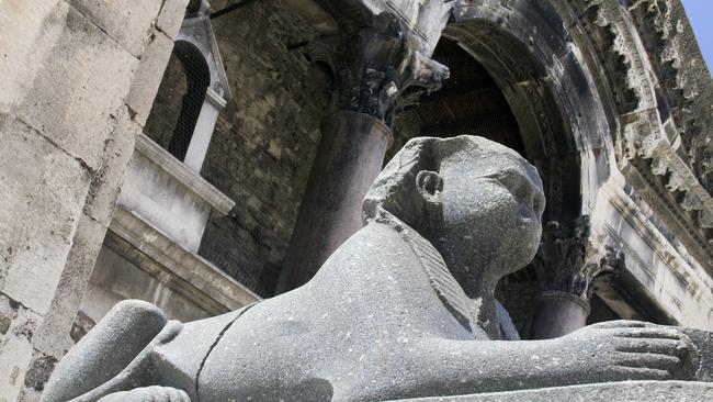 One of the ancient Egyptian sphinxes in the Diocletian's Palace in Split, Croatia.