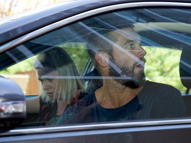 Ben Cousins caught a ride with News Corp reporter Sarah Blake. Picture: AAP