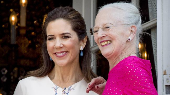 Queen Margrethe of Denmark with Crown Princess Mar7. Picture: Getty Images.