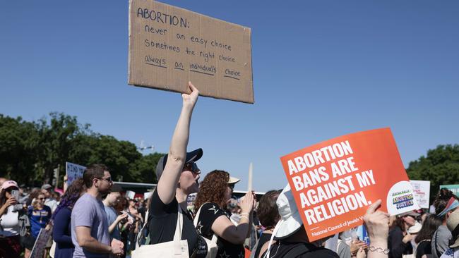 Protesters take to the streets after a leaked draft of the Supreme Court's potential decision to overturn Roe v. Wade. Picture: Anna Moneymaker/Getty Images/AFP