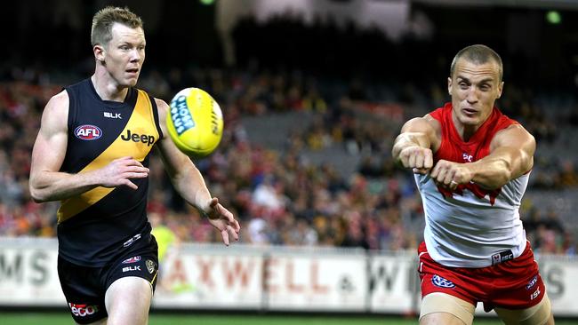 Richmond star Jack Riewoldt in action against Sydney. Picture: Wayne Ludbey