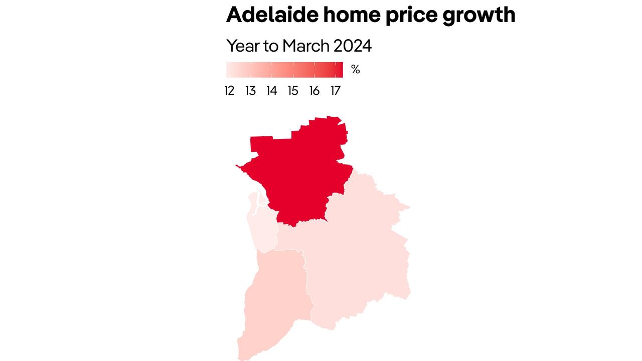 Adelaide annual property price growth. Source: PropTrack