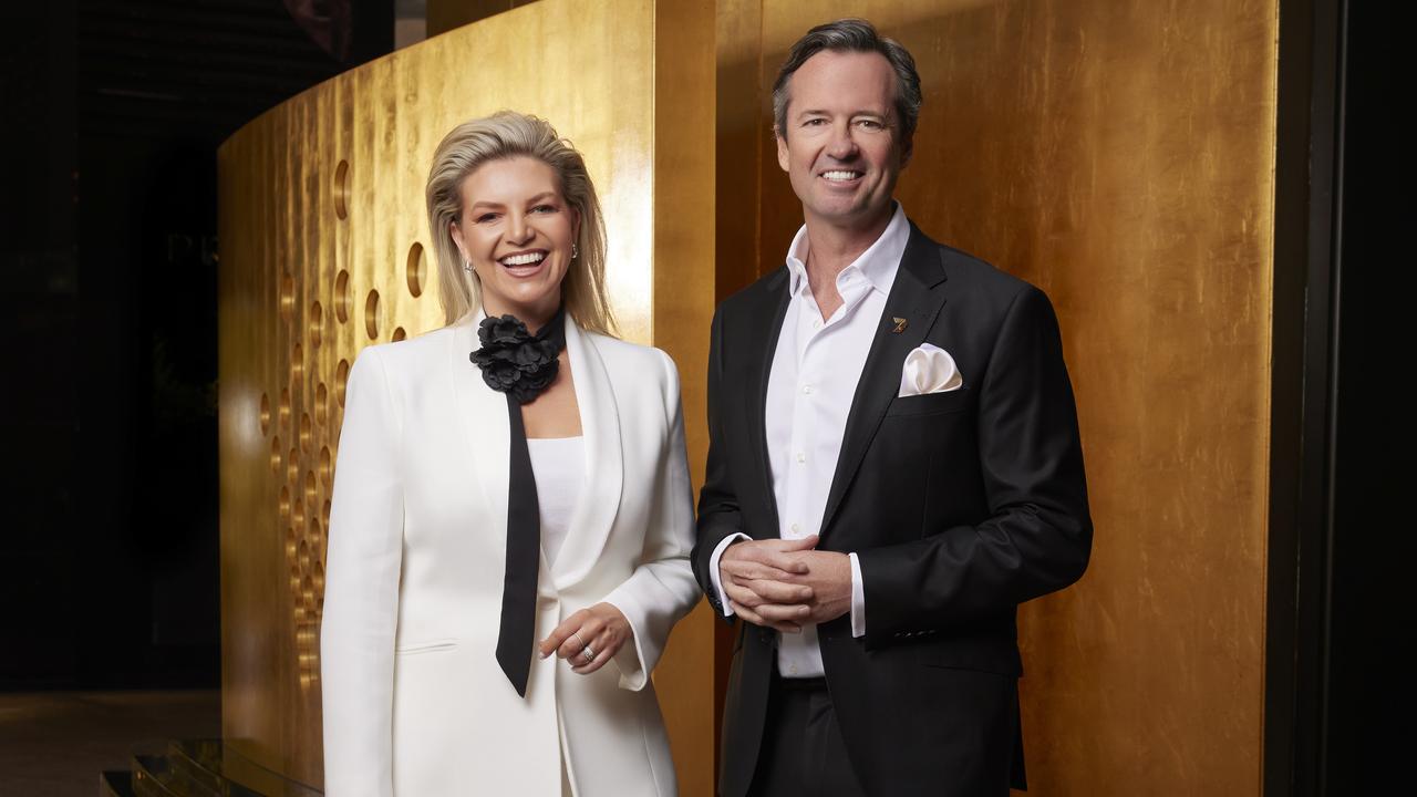 Rebecca Maddern and Hamish McLachlan will host the 2024 Brownlow. Picture: Channel 7