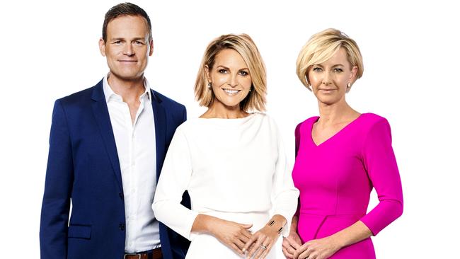 Tom Steinfort, Georgie Gardner and Deb Knight will front Today this year. Picture: Channel 9 