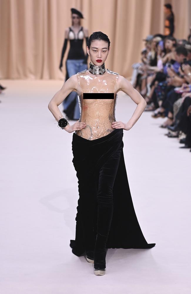 This model’s entire torso was exposed. Picture: Pascal Le Segretain/Getty Images