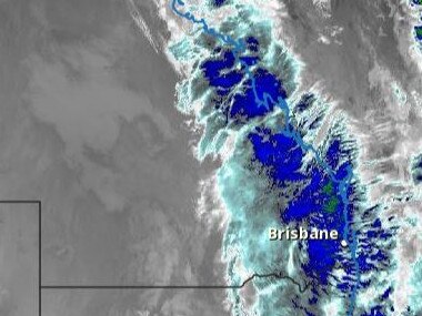 A rare weather event pours across Queensland, causing record cold temperatures and heavy rain. Picture: BOM