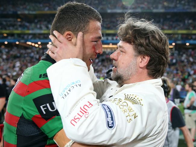 NRL 2014 GF SOUTH SYDNEY RABBITOHS V CANTERBURY-BANKSTOWN BULLDOGS - SAM BURGESS, RUSSELL CROWE