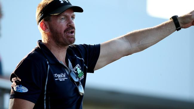 AFL Cairns 2019 AFL Cairns Seniors Semi Final between Port Douglas and South Cairns at Cazalys Stadium. Crocs' coach Brad Cooper. PICTURE: STEWART MCLEAN.