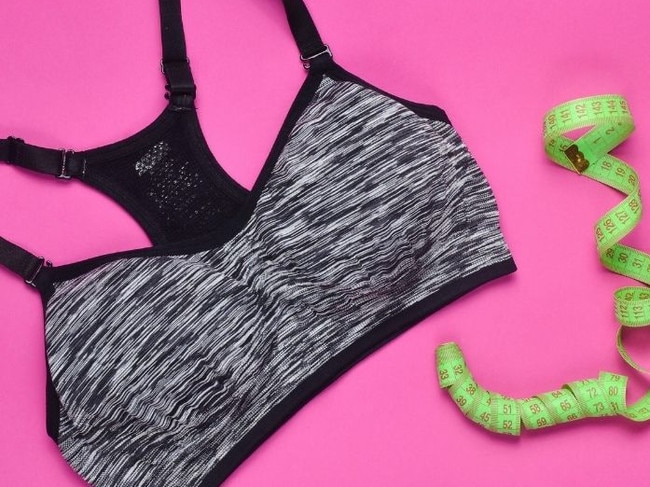 Wearing a good-fitting sports bra is important for your back.