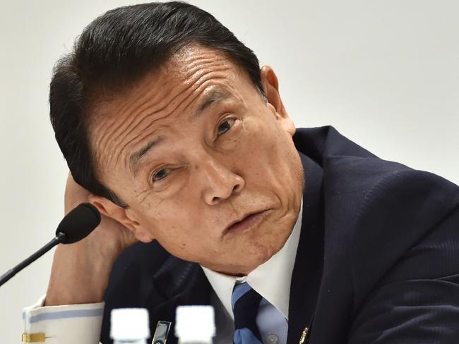 ‘It may take some time before things are sorted out’: Taro Aso. Picture: AFP