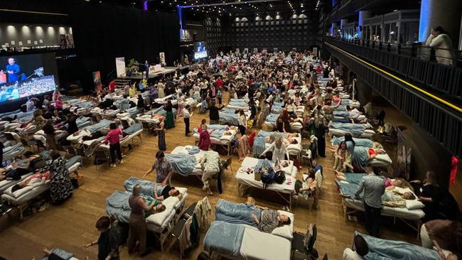 Beds being used during an Access Consciousness course. Picture: Supplied