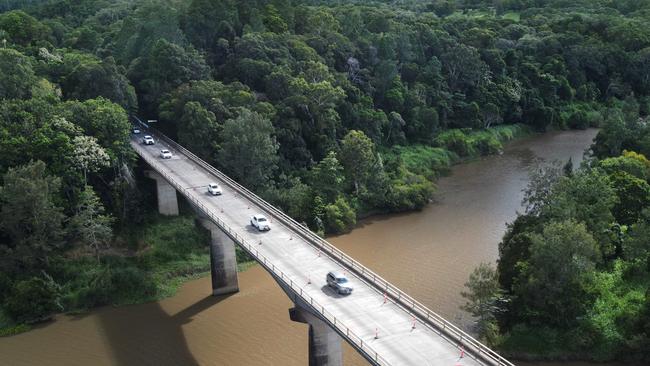 The Kennedy Highway bridge over the Barron River, near the town of Kuranda. It will be reduced to one lane from January 31. Picture: Brendan Radke