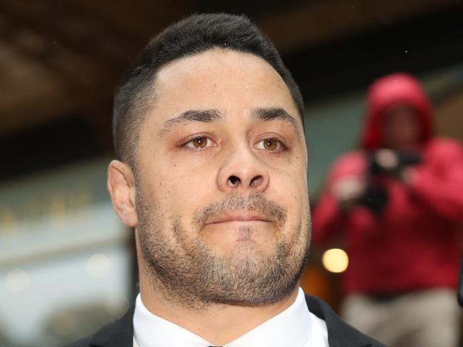 SYDNEY, AUSTRALIA - NewsWire Photos MARCH 22, 2021 - Former NRL superstar Jarryd Hayne who has been found guilty of counts of sexual assault, leaving the Downing Centre in Sydney.Picture: NCA NewsWire / Christian Gilles