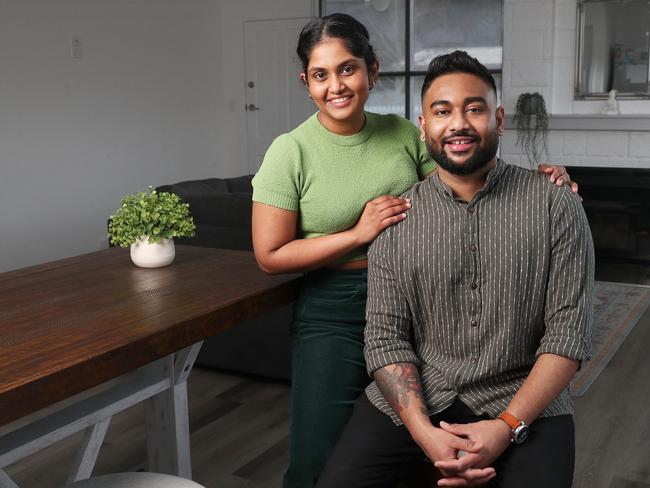 FOR REAL ESTATE - SPRING SELLING SEASON FEATURE.  First home buyers Nimasha Piyadasa and Wishmika Sachinthana at their home in Risdon Vale.  Picture: Nikki Davis-Jones