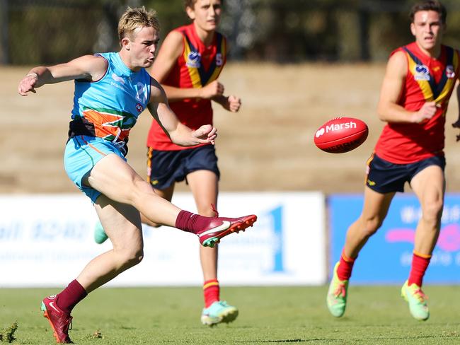 Lenny Douglas in action for the Allies against South Australia (Photo by Sarah Reed/AFL Photos via Getty Images)