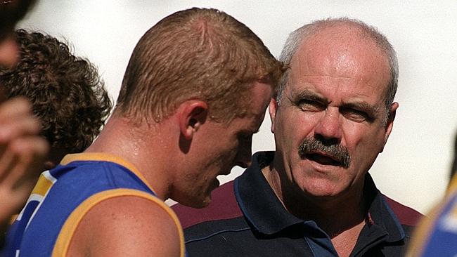 Brisbane Lions coach Leigh Matthews with his captain Michael Voss back in the day.